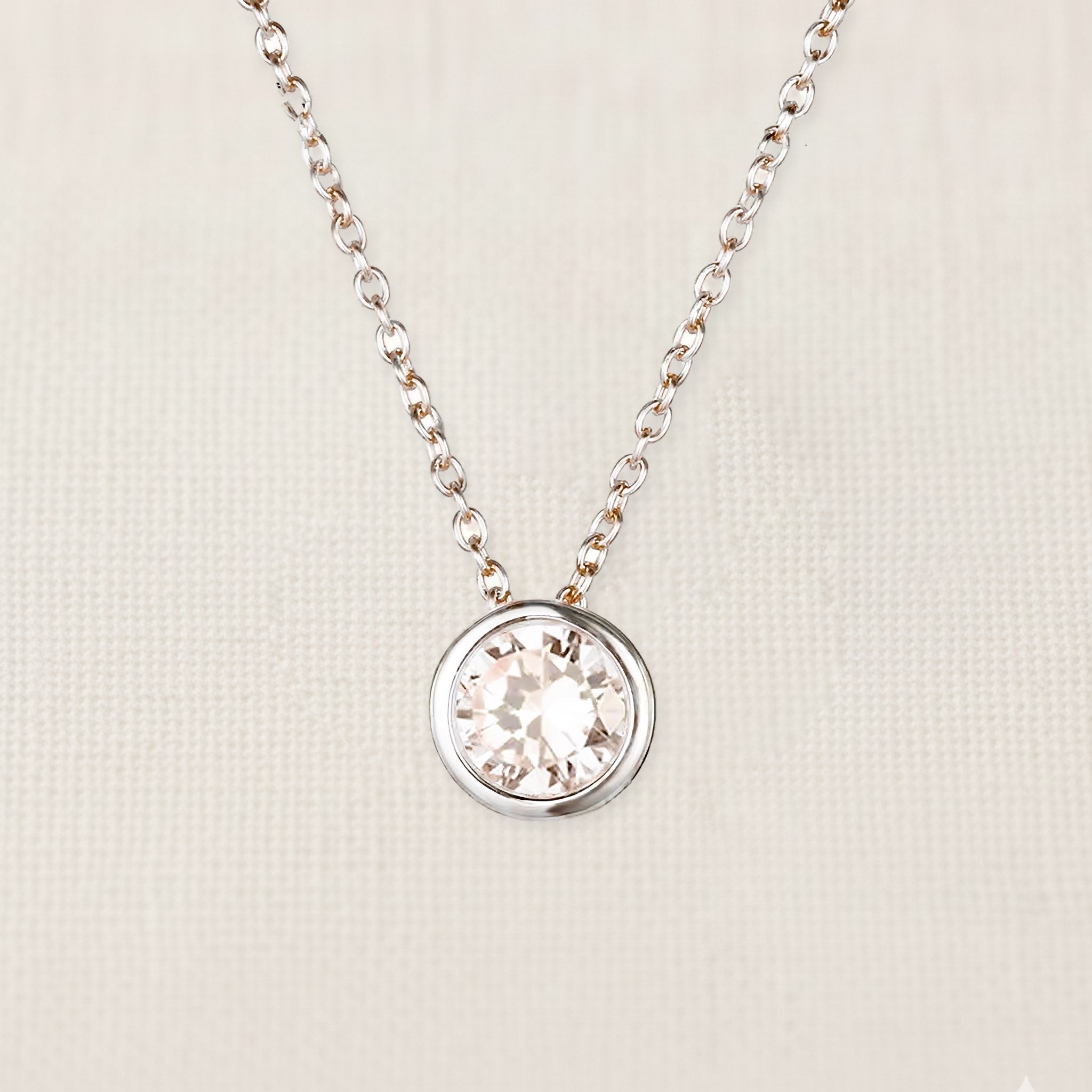 Bezelle Aurora Pendant necklace with citrine birthstone in sterling silver
