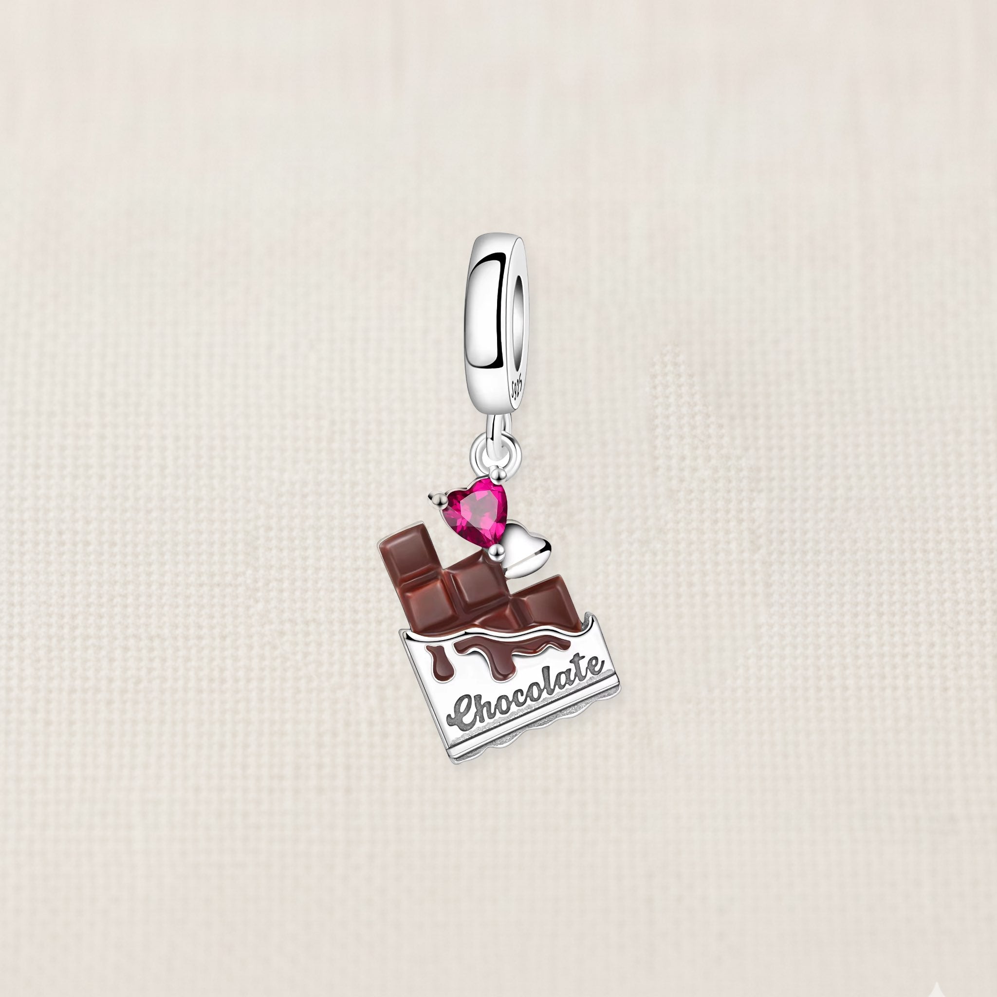 Bezelle ChocoLove chocolate bar charm in sterling silver