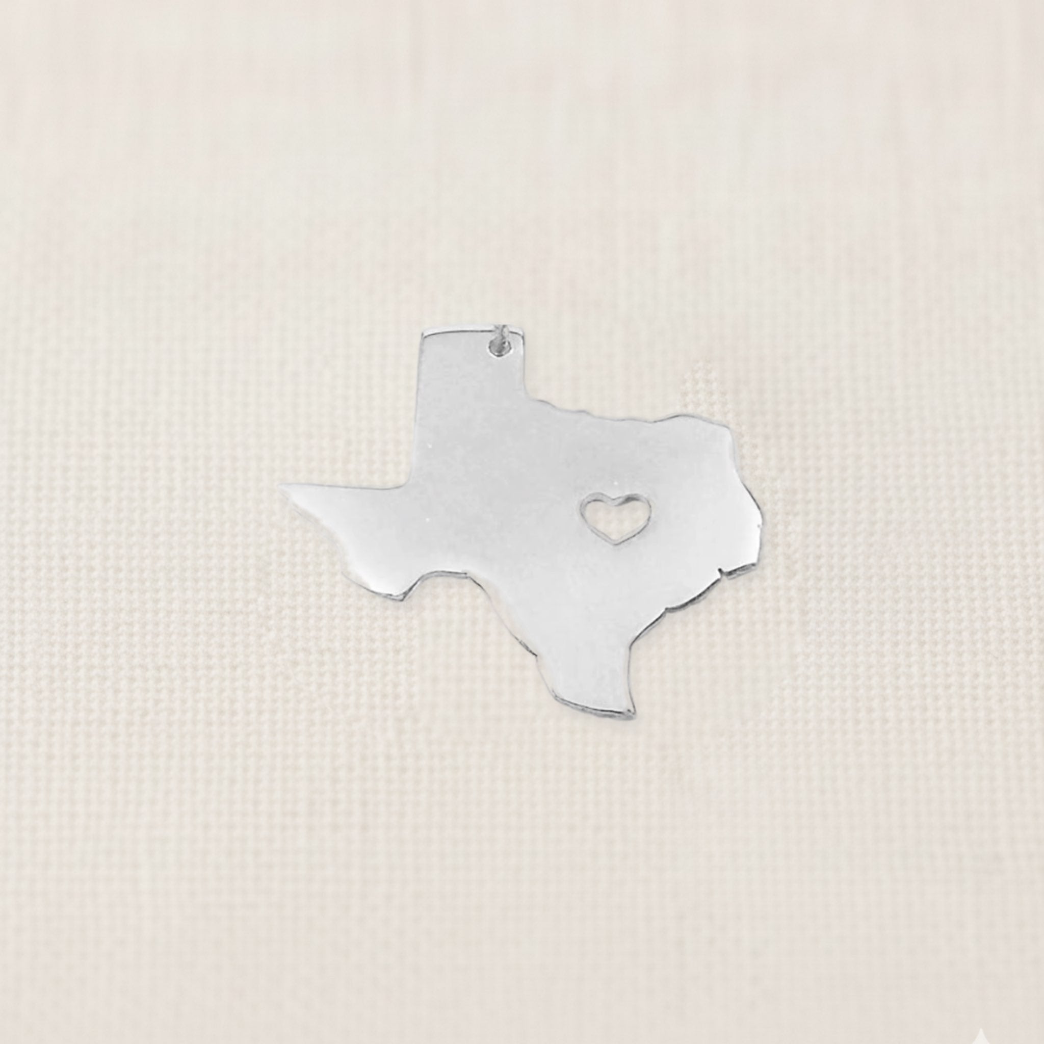Bezelle Texas Heart charm in sterling silver