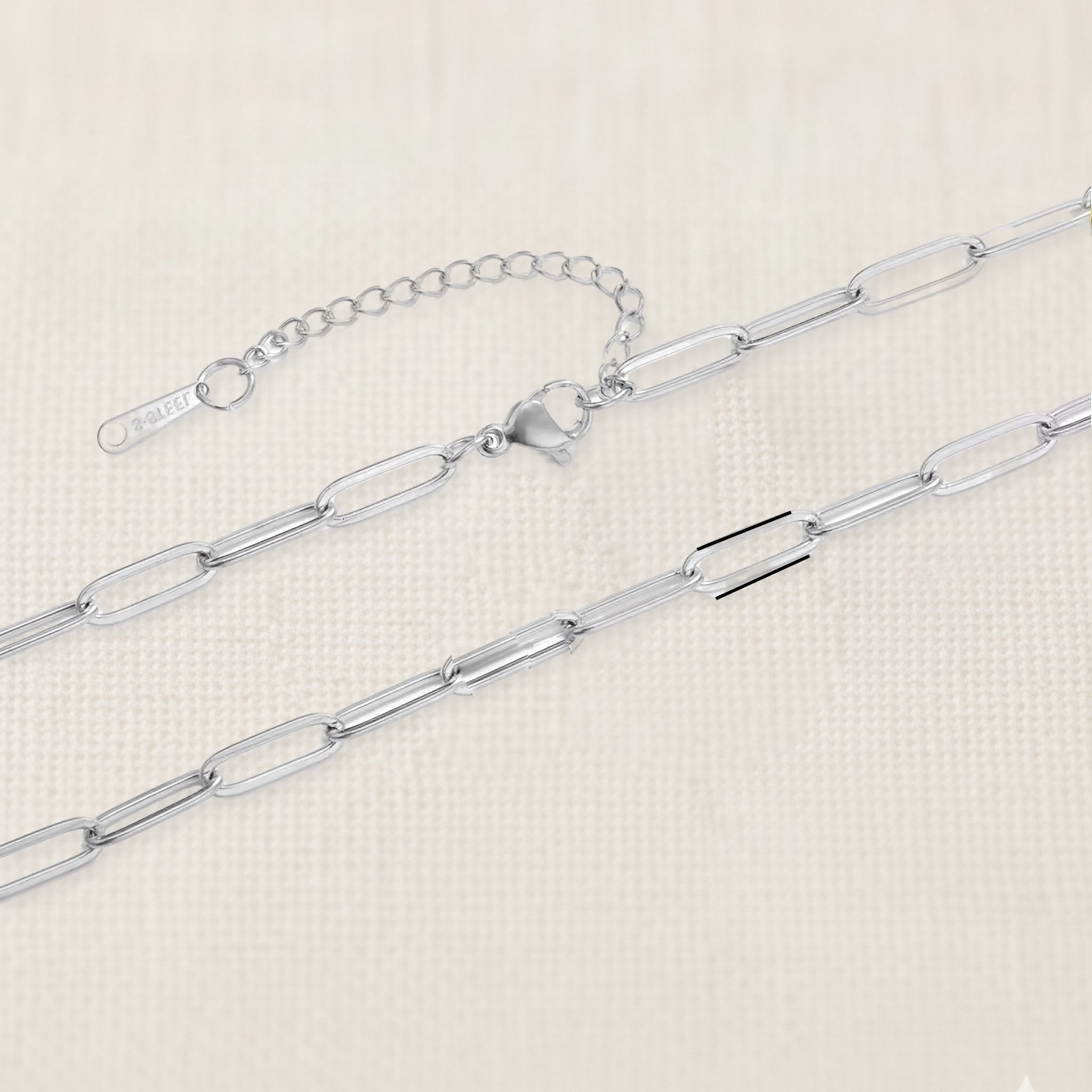 Bezelle Twistlink sterling silver charm chain necklace
